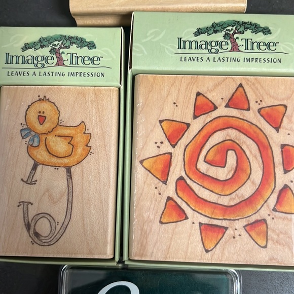 3 piece stamp set with small ink pad bonus! Amazing condition. Hardly used. - Picture 3 of 11